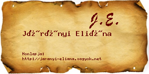 Járányi Eliána névjegykártya